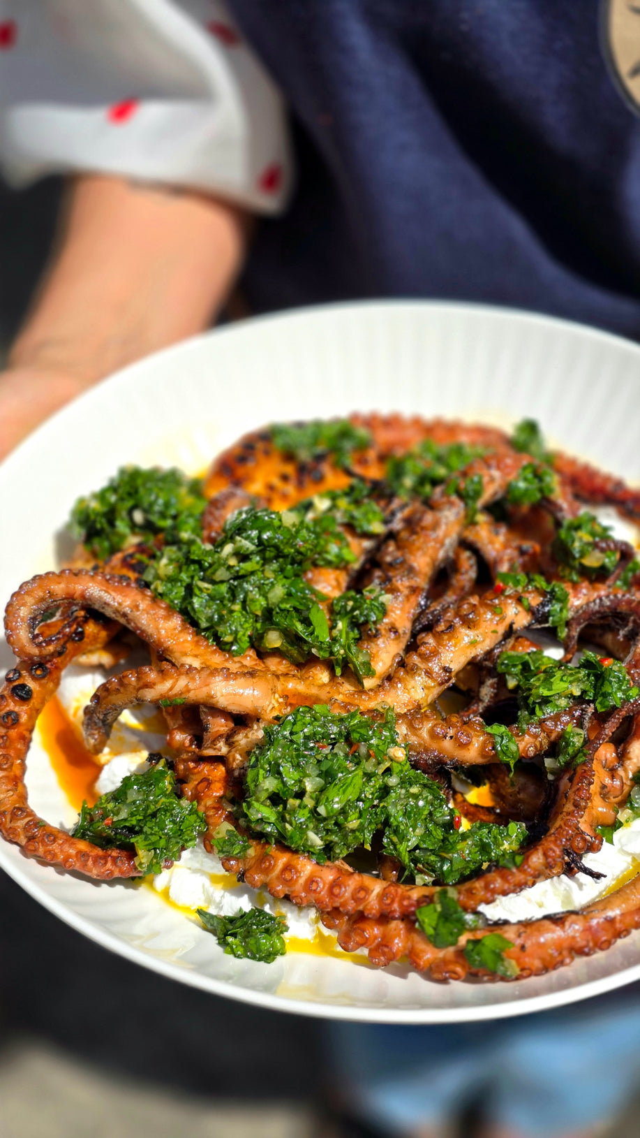 Grilled Octopus, Strained Buffalo Yogurt & Preserved Lemon Salsa